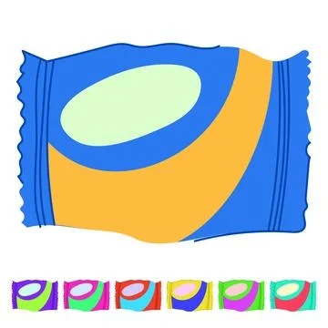 Bag snack pack vector cartoon graphic Stock Illustration