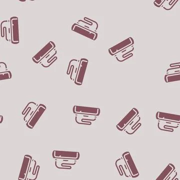 Bag snowboard glyph vector seamless pattern Stock Illustration