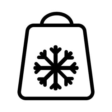 Bag with snowflake vector icon. Stock Illustration
