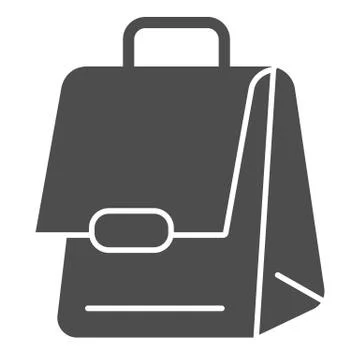 Bag solid icon. Business suitcase, portfolio. School vector design concept Stock Illustration