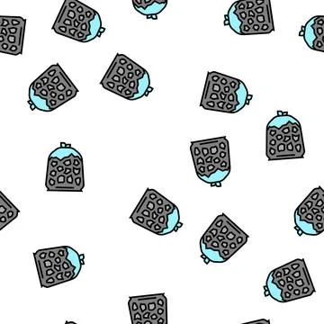 Bag stone vector seamless pattern Stock Illustration