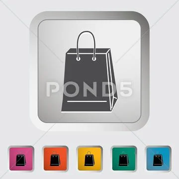 Bag store single icon. Stock Illustration