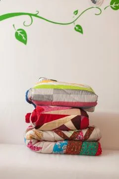 Bag in style a patchwork on white background Stock Photos