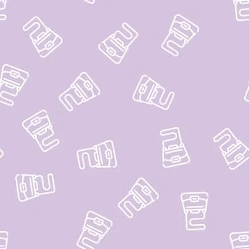 Bag stylist line vector seamless pattern 스톡 일러스트