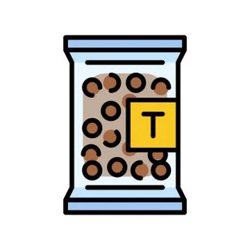 Bag of Tapioca balls vector icon, filled style イラスト素材
