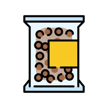 Bag of Tapioca balls vector icon, filled style Illustrazione stock