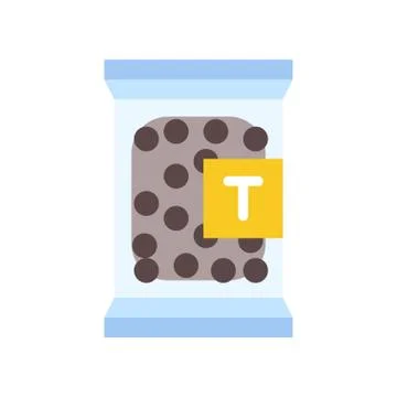 Bag of Tapioca balls vector icon, flat style Illustrazione stock