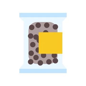 Bag of Tapioca balls vector icon, flat style Illustrazione stock