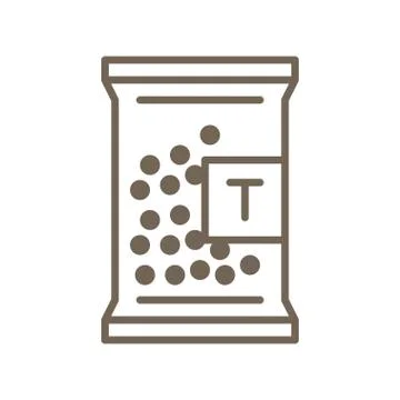 Bag of Tapioca balls vector icon, line style Illustrazione stock