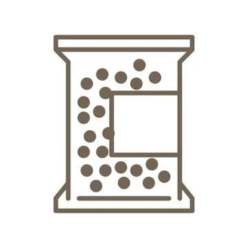 Bag of Tapioca balls vector icon, line style Illustrazione stock