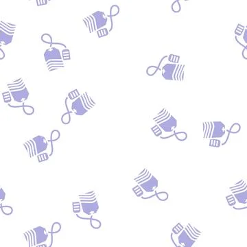 Bag of tea glyph vector seamless pattern イラスト素材