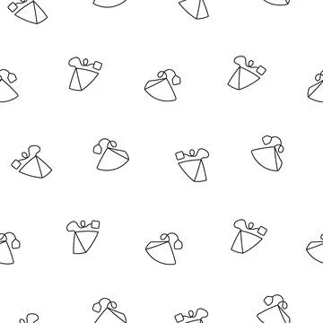 Bag of tea. Seamless pattern. Coloring Page. Stock Illustration