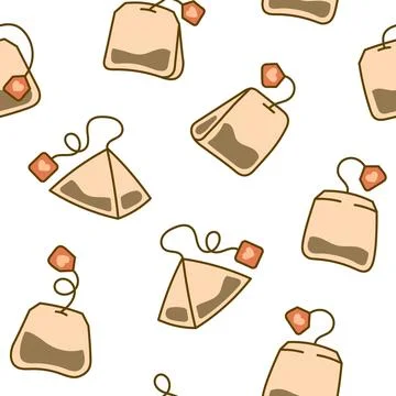 Bag of tea. Seamless pattern. Stock Illustration