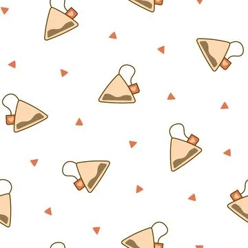 Bag of tea. Seamless pattern. Stock Illustration