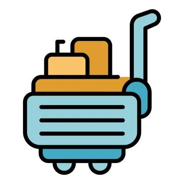 Bag trolley icon vector flat イラスト素材