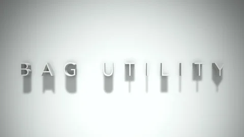 Bag utility 3D title animation with shadows on a white background Stock Footage 297670459