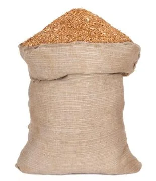 Bag with wheat grain Stock Photos