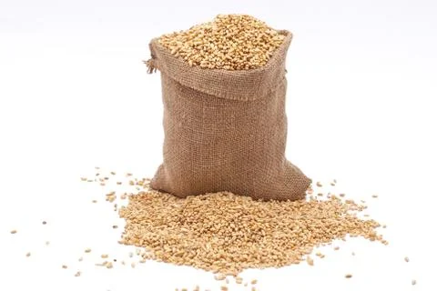 Bag with wheat of a grain Stock Photos