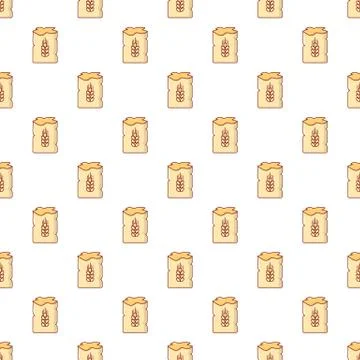 Bag of wheat pattern seamless Stock Illustration
