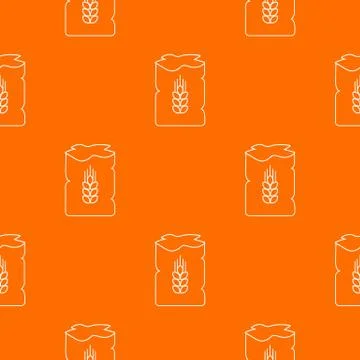 Bag wheat pattern vector orange 스톡 일러스트
