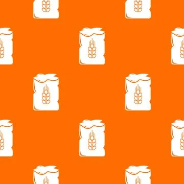 Bag wheat pattern vector orange Stock Illustration
