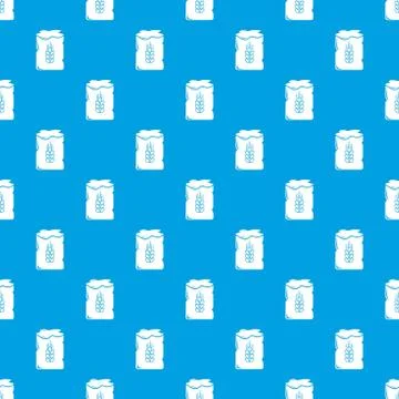 Bag wheat pattern vector seamless blue イラスト素材