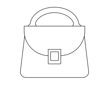 Bag, women's handbag - vector linear image for logo, pictogram or coloring. Stock Illustration