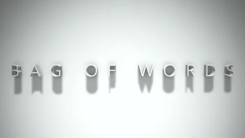 Bag of words 3D title animation white text on a white background Vídeo Stock 299702120