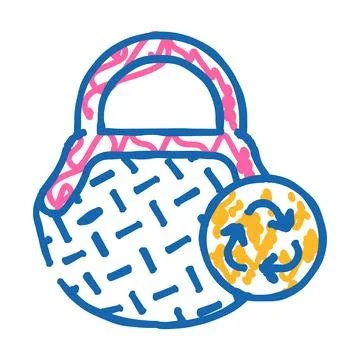 Bag zero waste icon doodle illustration Stock Illustration