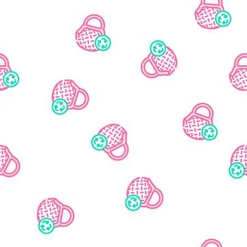 Bag zero waste vector seamless pattern Stock Illustration