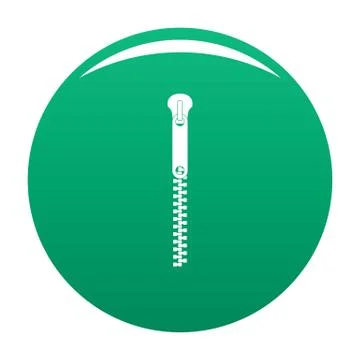 Bag zip icon vector green Stock Illustration
