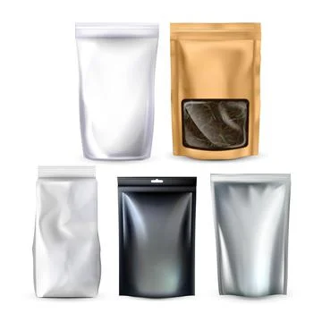 Bag zip pouch mockup set vector Stock Illustration