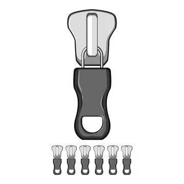 Bag zipper puller cartoon vector graphic Stock Illustration