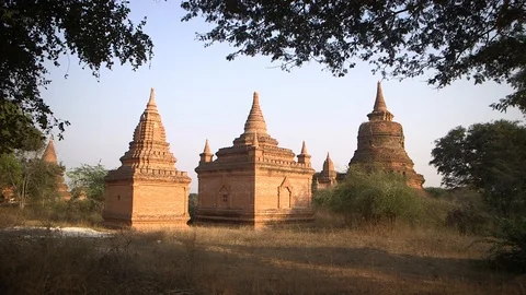 Bagan Buddhist Temples Stock Footage 114984837
