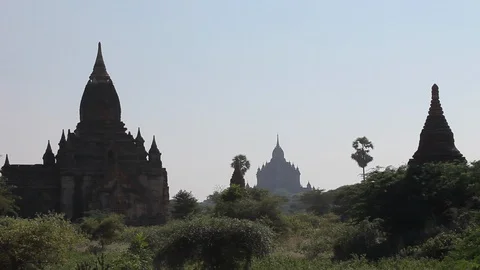 Bagan Myanmar, Buddhist temples Stock Footage 102631189