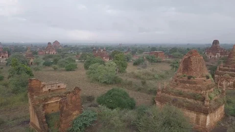 Bagan, Myanmar,  earial shot Stock Footage 127769712