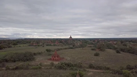 Bagan, Myanmar,  earial shot Stock Footage 127769714