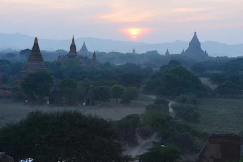 Bagan sunset Stock Photos