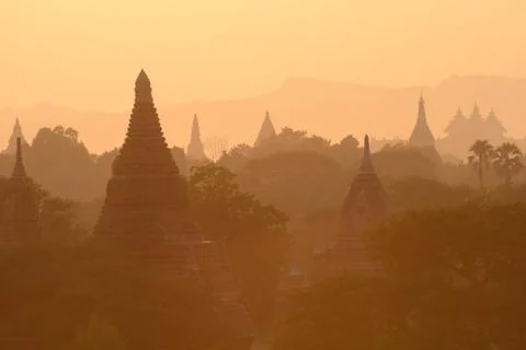 Bagan sunset Stock Photos