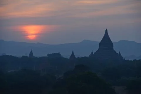 Bagan sunset Stock Photos