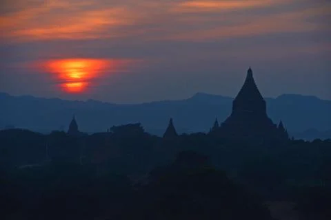 Bagan sunset Stock Photos