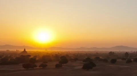 Bagan Sunset Time Lapse Video stock 48608998