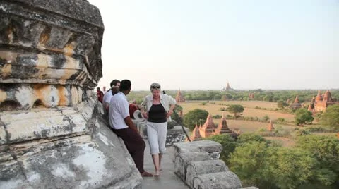 Bagan temple exterior 스톡 동영상 11293044