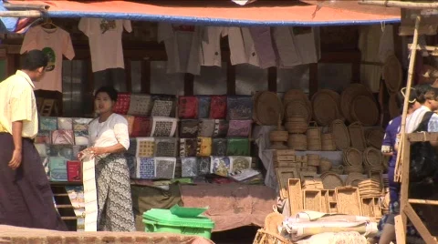 Bagan Temple Merchant Stock Footage 475460