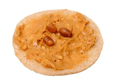 Bagel and peanut putter Stock Photos