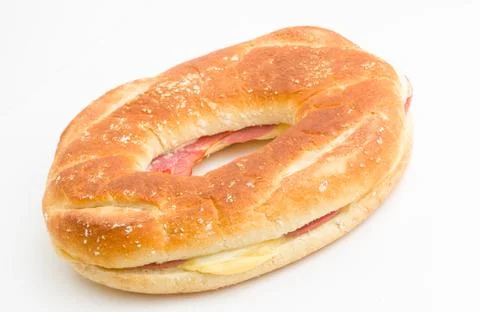 Bagel with  Bacon and Cheese Stock Photos