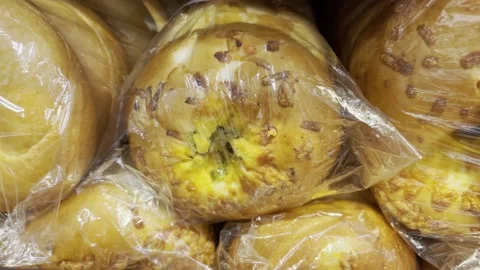 Bagel in a bag Stock Footage 156664555