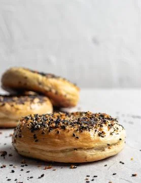 Bagel for breakfast Stock Photos