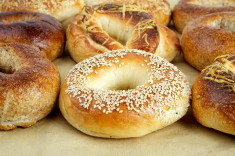 Bagel close up Stock Photos