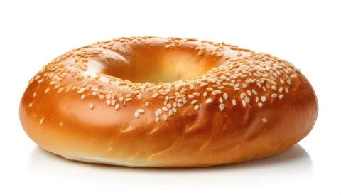 Bagel or beigel is a bread roll originating in the Jewish communities of Po.. Stock Photos